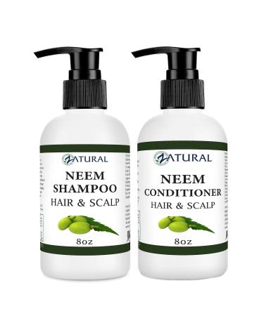 Zatural Neem Scalp Shampoo (8oz Shampoo & Conditioner Kit) 8 Ounce (Pack of 2)