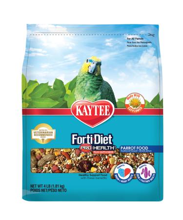 Kaytee Forti-Diet Pro Health Safflower Parrot Food 4 Pound (Pack of 1)