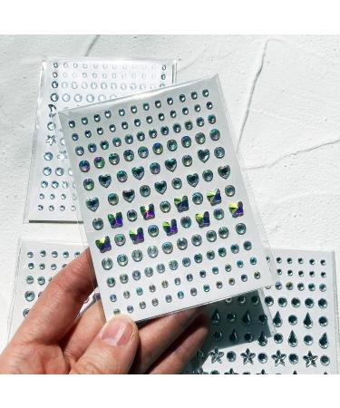 Self Adhesive Face and Body Gems - Moon, Star, Heart, Butterfly Rhinestone Decorations for DIY Makeup, Nail Art, Crafts - Buy Online on SooperMarket.com