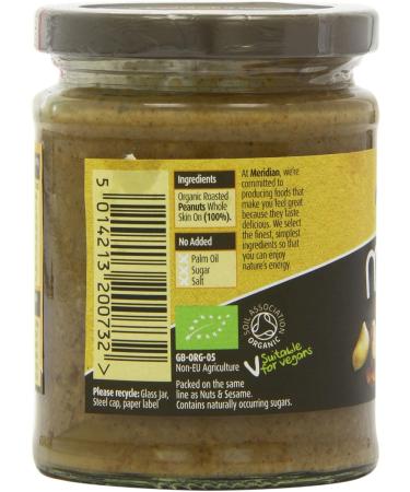 MERIDIAN FOODS - No GM Soya Organic Peanut Butter Crunchy 100% Nuts 280g - Buy Online on SooperMarket.com