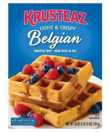 Krusteaz Light & Crispy Belgian Waffle Mix - No Artificial Flavors, Colors, or Preservatives, 28 OZ. (Pack of 3) Belgian-Waffle 28 Ounce (Pack of 3)