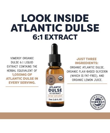 Vimergy Organic Atlantic Dulse Extract 55ml - Liquid Seaweed Supplement for Healthy Eyesight and Thyroid - Alcohol-Free, Gluten-Free, Vegan & Paleo Friendly - Buy Online on SooperMarket.com