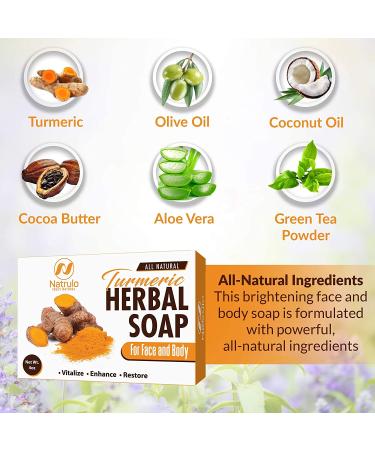 Turmeric Soap Bar for Acne, Dark Spots & Brightening - Hydrating Face & Body Cleanser - USA Made Skin Brightening Treatment 4oz - Buy Online on SooperMarket.com