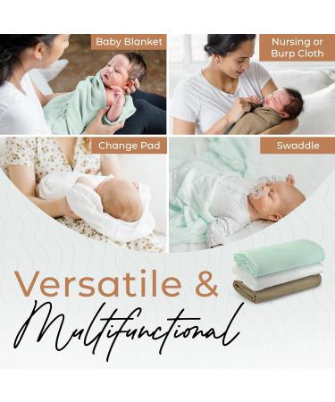 Fern & Avery Muslin Swaddle Blankets - Gender Neutral Newborn Essential - Mint Theme - Buy Online on SooperMarket.com