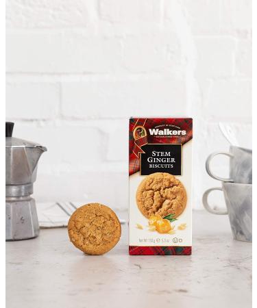 Walkers Shortbread Stem Ginger Scottish Cookies, 5.3 oz Box (Pack of 6) | Delicious Stem Ginger Flavor - Buy Online on SooperMarket.com