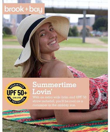 Women's Floppy Beach Sun Hat - Hello Sunshine Embroidered Straw Hat for Vacation & Honeymoon - Foldable Large Brim - Buy Online on SooperMarket.com