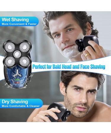 Bald Men's 5-in-1 Electric Head Shaver - Cordless Waterproof Wet/Dry Razor for Face and Head Shaving - USB Rechargeable 2022 Model - Buy Online on SooperMarket.com
