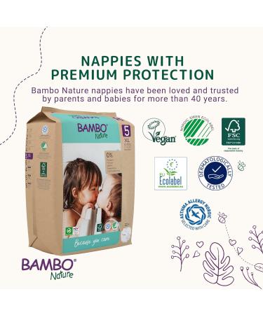 Bambo Nature Size 5 Junior Eco Nappies - 22PK | Enhanced Leakage Protection | Sustainable & Eco-Friendly - Buy Online on SooperMarket.com