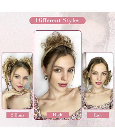 REECHO Super Long Tousled Updo Hair Bun Extensions - Gray/Brown Mix | Messy Bun Hair Piece with Elastic Band for Women - Buy Online on SooperMarket.com