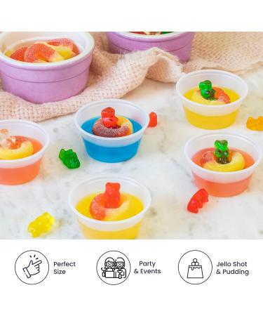 Fit Meal Prep 250 Pack 2 oz BPA Free Plastic Portion Cups - Disposable Mini Containers for Jello Shots, Sauce, Condiments - 250 Count - Buy Online on SooperMarket.com