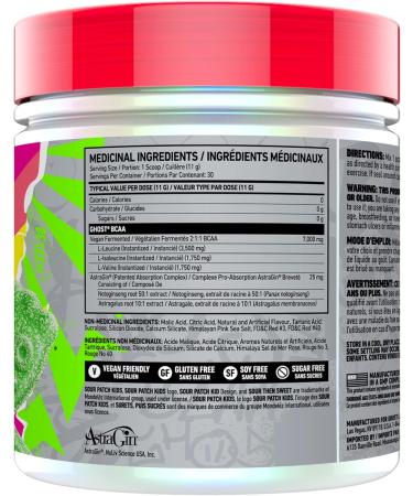 GHOST BCAA Amino Acids Sour Patch Kids Watermelon - 30 Servings - Sugar-Free Intra and Post Workout Powder & Recovery Drink 7g BCAA Supports Muscle Growth & Endurance- Soy & Gluten-Free Vegan Watermelon 30 Servings (Pack of 1) - Buy Online on SooperMarket.com