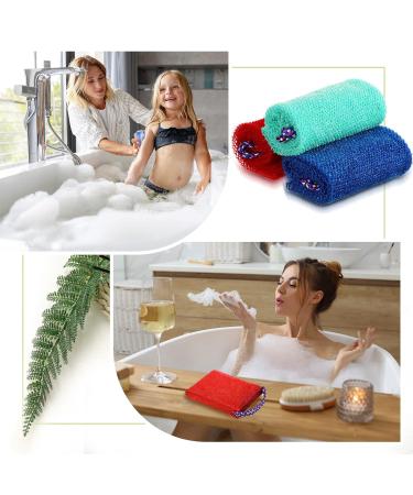 Newwiee 6 Pack Exfoliating Shower Bath Gloves and Body Scrubber Set - 3 Pairs Exfoliating Gloves and 3 Pcs African Bath Sponge for Daily Shower (Red Blue Green) - Buy Online on SooperMarket.com