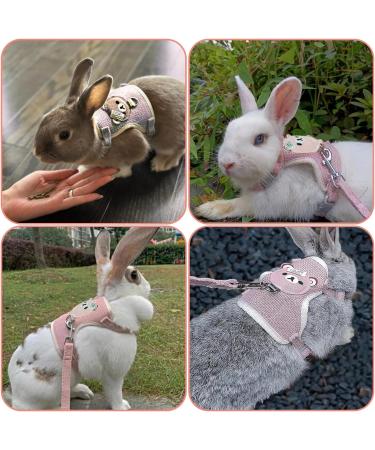 Adjustable Rabbit Leash Set - 2 Breathable Harnesses for Rabbits Hamsters & Cats - Soft & Comfortable - Available in Pink & Gray - Buy Online on SooperMarket.com