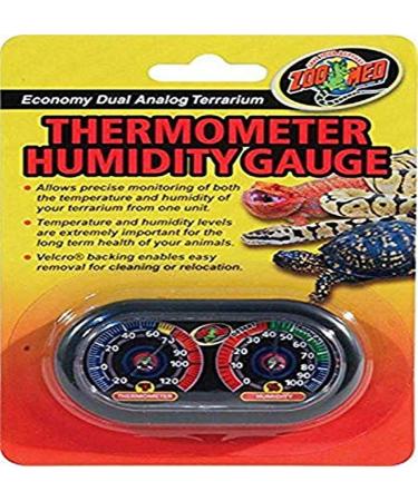 Zoo Med Economy Analog Dual Thermometer and Humidity Gauge 6 x 4"