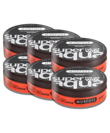 Morfose Hair Gel Wax (175 ml (pack of 6) Super Aqua) 175 ml (pack of 6) Super Aqua