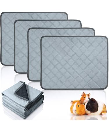 Yulejo 4 Pack Guinea Pig Cage Liners Washable Guinea Pig Pee Pads Reusable Cage Pad Bedding for Guinea Pigs Small Animals Accessories 24 x 48 Inch Regular Style