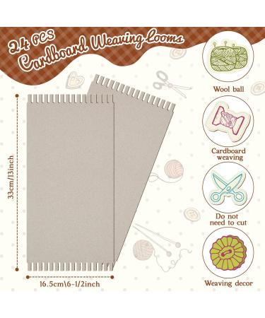 Pajean 24 Pack Cardboard Weaving Looms for Kids - Beginner's Wide Notch Weaving Boards for Knitting, Sewing, Crochet - 6-1/2 x 13 Inch - Buy Online on SooperMarket.com