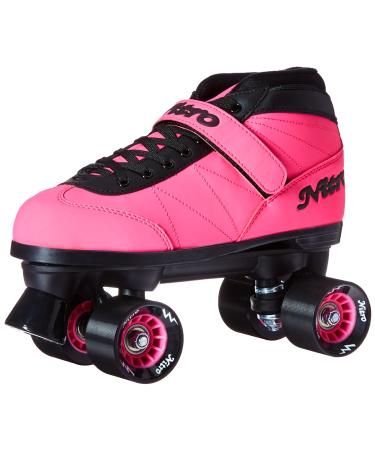 Epic Skates 2016 Epic Nitro Turbo 1 Indoor/Outdoor Quad Speed Roller Skates, Pink Youth 4 Pink/Black