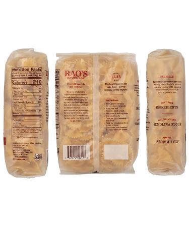 Rao's Homemade Farfalle Pasta 16oz - Premium Quality Durum Semolina Flour - Imported from Italy - 1 Pound Pack - Buy Online on SooperMarket.com
