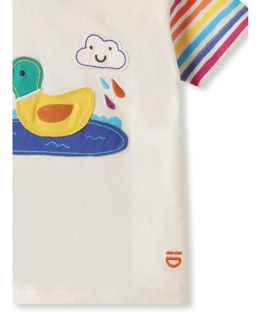KIDio Organic Cotton Baby T-Shirt Applique - Short Sleeve Tee (3-4 Years, White) - Buy Online on SooperMarket.com