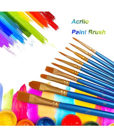 JOINREY 20 Pcs Round Pointed Tip Nylon Hair Artist Paint Brushes Set for Acrylic, Oil, Watercolor - Blue - Buy Online on SooperMarket.com