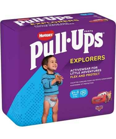 Huggies Pull-Ups Explorers for Boys 1.5-3 Years Size 4-5+ Nappies 24 Pants - Flex and Protect - Fun Designs - 24 Count - Buy Online on SooperMarket.com