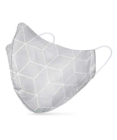 Dance pattern makeshift mask washable 100% cotton for children and adults - nose bracket and filter bag - mouth and nose protection 2 -layer - Oeko -Tex Standard 100 Robs Gray L (1 Pack)