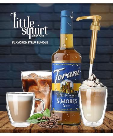 Torani Sugar Free S'mores Syrup 750ml Glass Bottle with Little Squirt Pump - 25.4 oz - Buy Online on SooperMarket.com