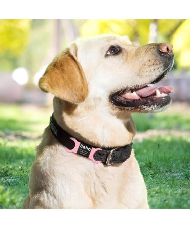 Personalized Yehanti Dog Brand - Engraved Quiet Silicone Dog Tag for Pets | Custom Name Phone & Address | Pink & Black - Ideal for Dogs Cats & Puppies (16mm Collar) - Buy Online on SooperMarket.com