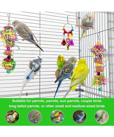 Aobuviou 3 Pack Budgie Toys Parrot Toys Bird Toys for Caged Birds Cockatiel Toys Bird Shredding Toy Foraging Shredder Toy Parrots Chewing Toys Parrot Cage Shredder Toy for Small Parakeets - Buy Online on SooperMarket.com