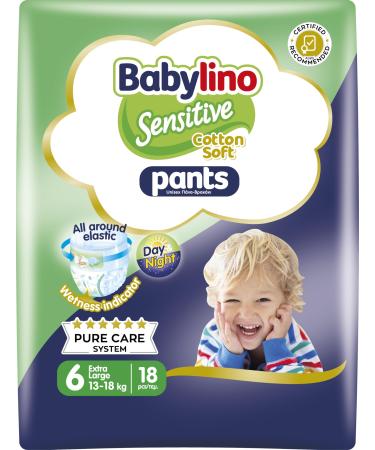 Babylino Sensitive Cotton Soft diapers size 6 XL (13-18 kg) 18 pieces Taglia 6 (Confezione da 18)