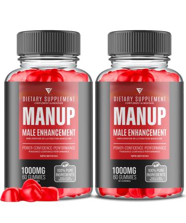 (2 Pack) ManUp Gummies ManUp Advanced Strength and Overall Healthy Lifestyle Support Supplement Gummy ManUp Maximum Performance and Confidence Supplement Formula Reviews (120 Gummies)