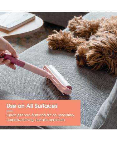 Useful CO Extendable Lint Roller for Animal Hair - 16cm to 110cm Includes 1 Roller & 4 Refill Packs (Pink) - Large Lint Roll for Sticky Leaves & Soil | International Shipping - Buy Online on SooperMarket.com