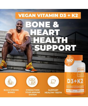 New Max Strength Vegan D3 + K2 | Bonus Size 160 Capsules | Immune Bone & Heart Health Supplement | Essential Vitamins for the Maintenance of Good Health | Canadian Made Quality Assured - Buy Online on SooperMarket.com