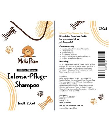 Moki B r Dog Shampoo with Argan Oil | Smooth Fur & Easy Combing | Made in Germany 250ml | International Shipping - Buy Online on SooperMarket.com