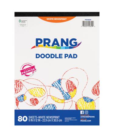 Prang (Formerly Art Street) Doodle Paper Pad, White, 9" x 12", 80 Sheets