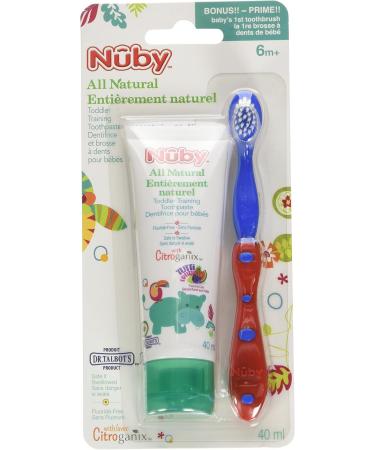 Nuby Citroganix Toddler Toothpaste with Toothbrush - Red/Blue - Buy Online on SooperMarket.com