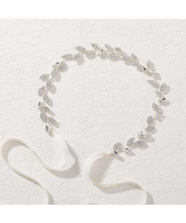 SWEETV Silver Flower Girl Headband | Crystal Leaf Wedding Hair Accessory for Princess Toddler | First Communion Hairband - Buy Online on SooperMarket.com