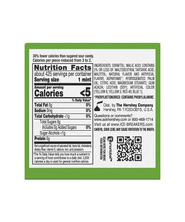 ICE BREAKERS Sours Sugar Free Breath Mints - Green Apple, Tangerine, Watermelon Flavors - 1.5 oz Tins (8 Count) - Buy Online on SooperMarket.com