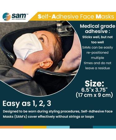Buy SAM Self Adhesive Masks - 50 Individually Wrapped 3-Ply Face Coverings with Wet Wipe for Global Shipping - Buy Online on SooperMarket.com
