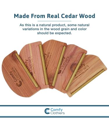 Comfy Clothiers Multi-Fabric Cedar Wood Sweater Comb - Defuzz Cashmere, Wool & More - Lint & Pilling Remover for Refreshed Clothes - Buy Online on SooperMarket.com