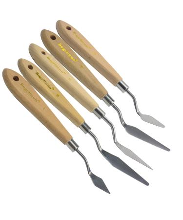 AebDerp 5 pcs Big Palette Knives for Oil, Canvas, Acrylic Painting Tool Set Oil Painting Spatula Shovel Paint Knife with Wooden Handle (P1)