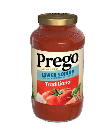 Prego Traditional Lower Sodium Pasta Sauce, 23.5 Oz Jar