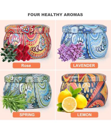Scented Candles Gift Set - 4Pcs 5.65OZ Natural Soy Wax Aromatherapy Candles for Home and Travel - Long Lasting and Portable - Ideal Birthday or Christmas Gifts for Women - Buy Online on SooperMarket.com