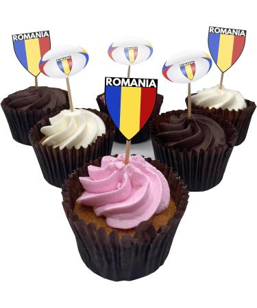 Romania Flag Rugby Ball Food & Cupcake Picks Toppers Party Decorations (14 Pack) - Buy Online on SooperMarket.com