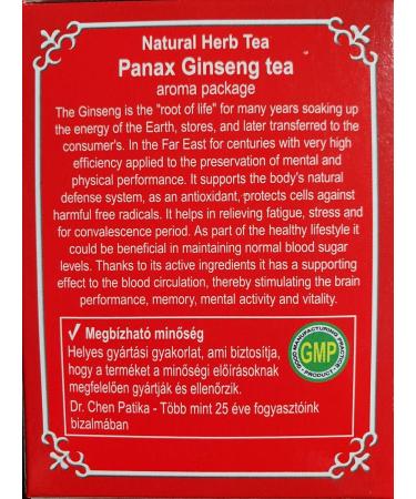 Dr Chen Panax Ginseng Natural Herbal Tea Traditional Root and Leaf Blend 20 Teabags - Buy Online on SooperMarket.com