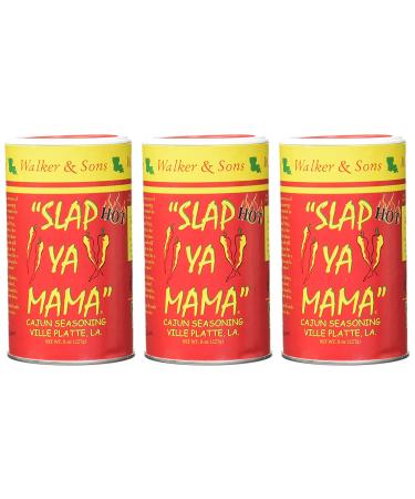 Slap Ya Mama Louisiana Style Cajun Seasoning Hot Blend - MSG-Free & Kosher - 8 oz Can (Pack of 3) - Buy Online on SooperMarket.com