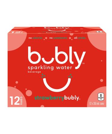 bubly Sparkling Water strawberrybubly 355 mL Cans 12 Pack Strawberry Sparkling Water