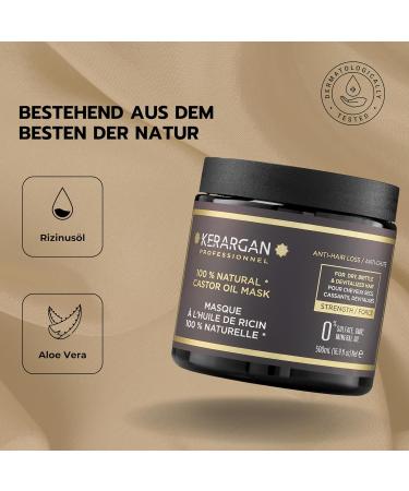 Buy Kerargan Hair Mask for Hair Loss | Castor Oil & Aloe Vera | Sulfate-Free 500ml - Intensive Care for Dry Fragile Hair - Buy Online on SooperMarket.com