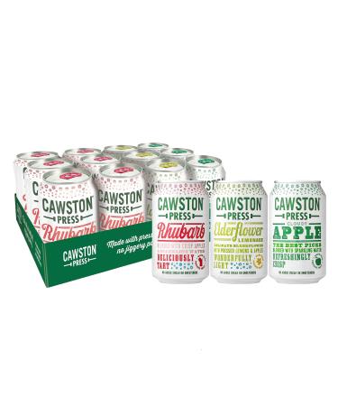 Cawston Press Variety Pack Cans/Mixed Case Fizzy Drink Blended with Sparkling Water and Pressed Apple Juice (330ml x 12 cans) | Gluten Free - Vegan - No Added Sugar Mixed Case 330 ml (Pack of 12)